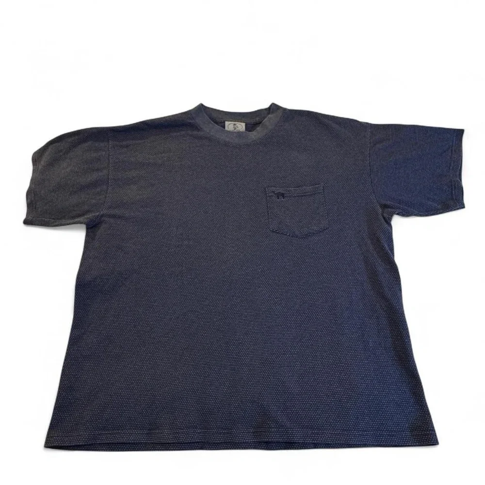 Rare Vintage 1996 Camel Blue Textured Pocket Tee Made USA XL Cotton Blend